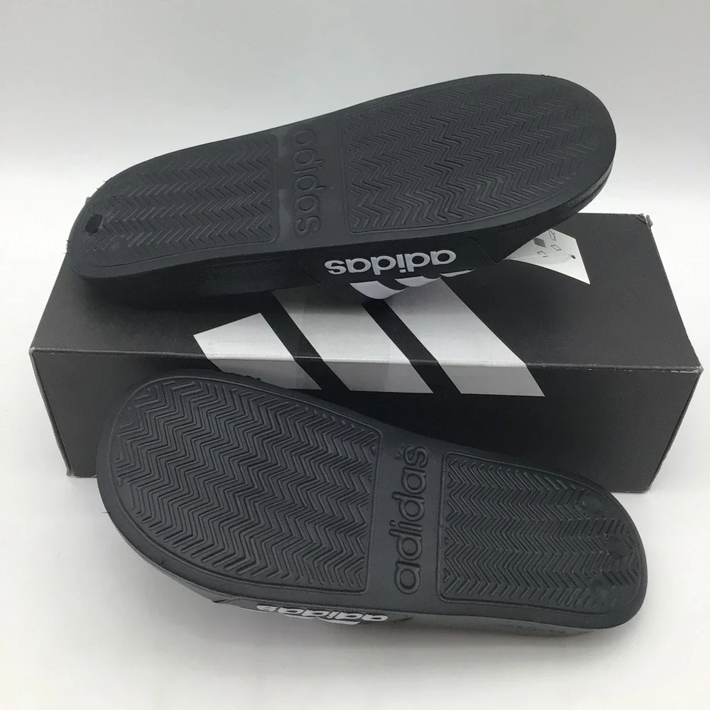 Adidas Adilette Shower Men Black White 3-Stripes Slides GZ5922 Size 10 NEW